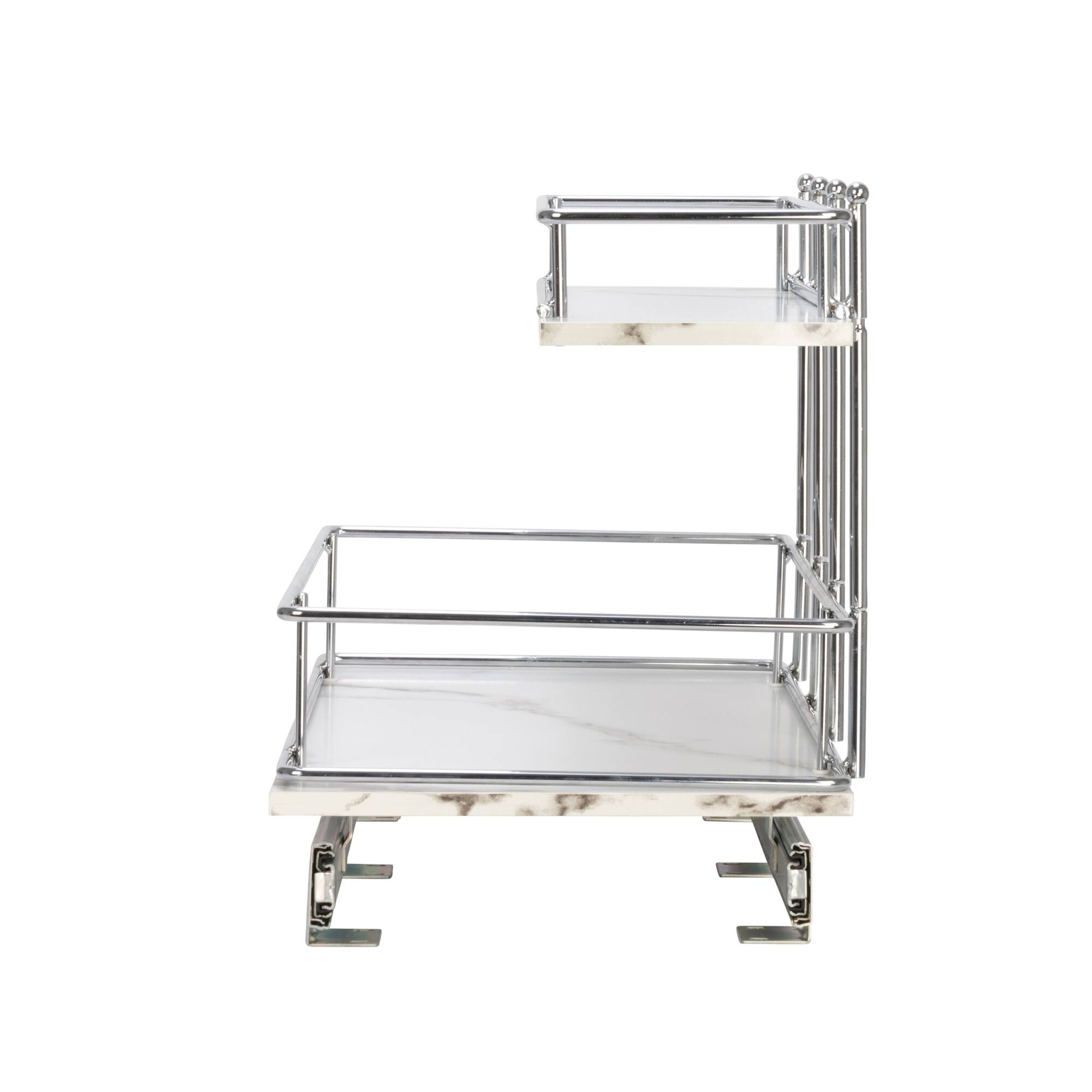 Household Essentials Glidez Marble 2-Tier Cabinet Organizer